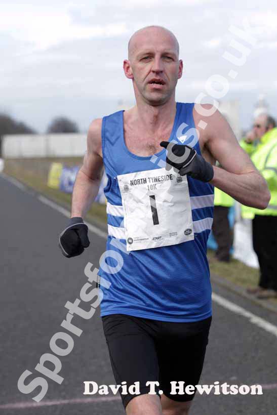 Ian Hudspith (Morpeth) wins the North Tyneside 10k Road Race.